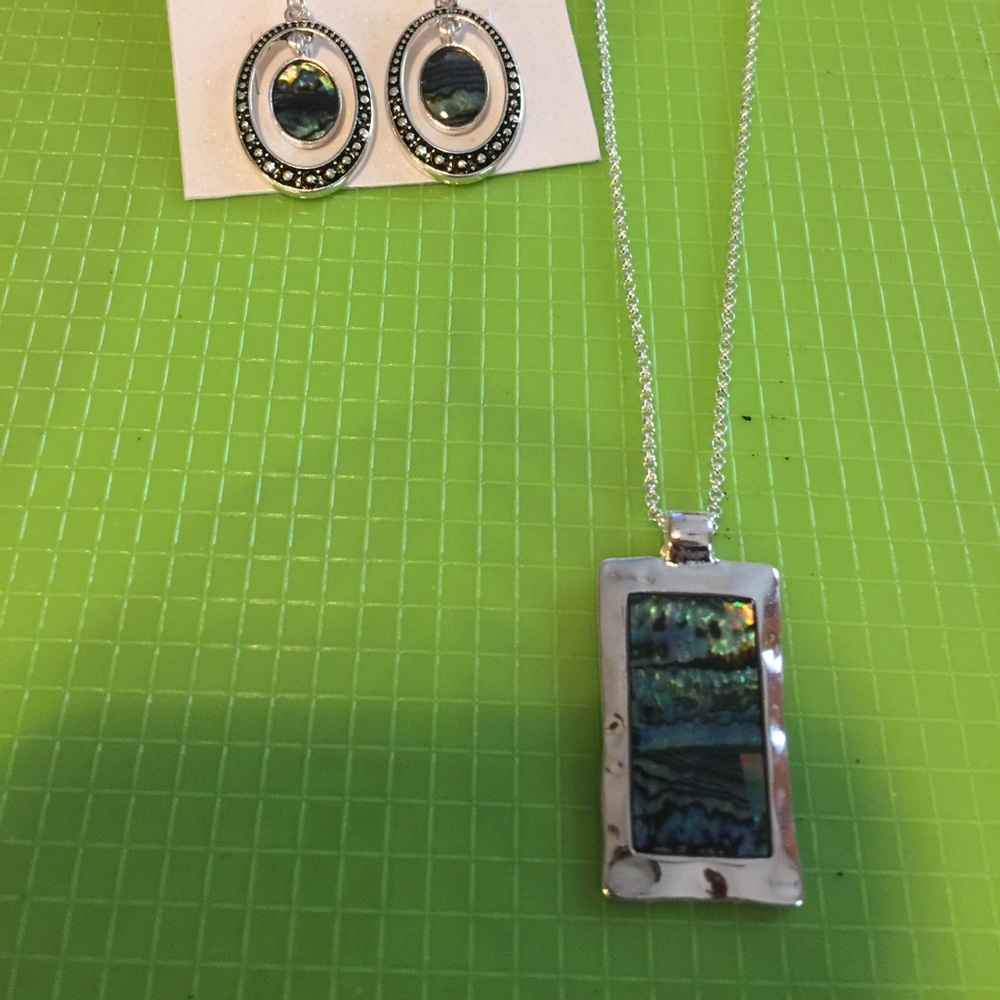 Silver and Abalone Matching Earrings
